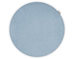 Nolon Lot Stoelkussen Lichtblauw - Velvet - Rond - Voor Binnen - Zitkussen Eetkamer - met Antislip