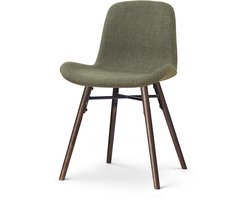 Nolon Nena-Fé Eetkamerstoel forestgroen - walnoot houten onderstel