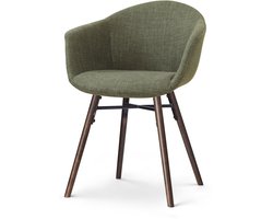 Nolon Nena-Otis Eetkamerstoel forestgroen - walnoot houten onderstel