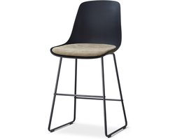 Nolon Nino-Liv barkruk zwart met nougatbruin Zitkussen - zwart onderstel - 65 cm