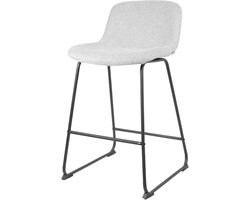 Nolon Nino-Mats Barkruk Lichtgrijs - Zwart Onderstel - Zithoogte 65 cm - Stof - Voor Kookeiland