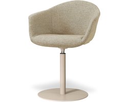 Nolon Niva-Otis Draaibare Tulp Eetkamerstoel Taupe Melange - Beige Onderstel - Armstoel - Japandi