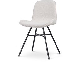 Nolon Noa-Fé Eetkamerstoel Bouclé Beige - Stof - Zwart Onderstel - Modern