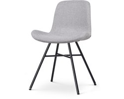 Nolon Noa-Fé Eetkamerstoel Lichtgrijs - Stof - Zwart Onderstel - Modern
