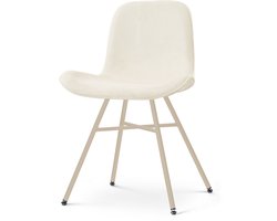 Nolon Noa-Fé Eetkamerstoel Rib Beige - Beige Onderstel - Japandi - Comfortabel - Elegant