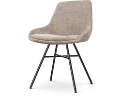 Nolon Noa-Isa Eetkamerstoel Bruin - Stof - Zwart Onderstel - Design - Scandinavisch - Comfortabel