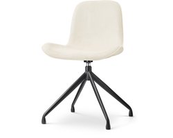 Nolon Nola-Fé draaibare Eetkamerstoel rib beige - zwart onderstel