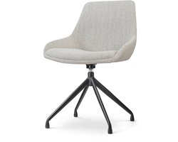 Nolon Nola-Isa Eetkamerstoel Draaibaar Beige Gemêleerd - Stof - Zwart Onderstel - Design - Scandinavisch - Comfortabel
