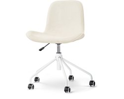 Nolon Nout-Fé bureaustoel rib beige - wit onderstel