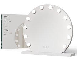 Nolt Hollywood Spiegel met Verlichting - ⌀ 50cm Make Up Vanity Licht - 1/X10X Vergrootspiegel - Wit