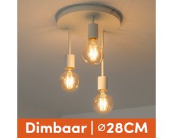 Nolt Plafondlamp Beige - Plafonniere - 3x E27 Lamp - Industrieel - Taupe - ⌀ 28cm