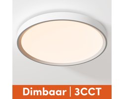 Nolt Plafondlamp Dimbaar - Badkamerverlichting - Plafonniere Lamp - 3CCT Badkamerlamp - 24W - ⌀ 30cm - Wit