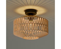 Nolt Plafondlamp - Plafonniere - E27 Lamp - Landelijk - ⌀ 30cm - Jute - Bruin
