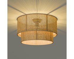 Nolt Plafondlamp - Plafonniere - E27 Lamp - Landelijk - ⌀ 45cm - Jute - Bruin