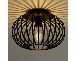 Nolt Plafondlamp Zwart - Plafonniere E27 Lamp - Industrieel - ⌀ 30cm