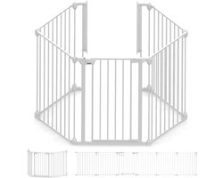 Noma 5 panelen Veiligheidshek - kamer verdeler - Tot 315 cm - wit - kachelhek - veiligheidshek voor open haard