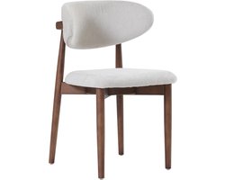 Noma – Eetkamerstoel – Walnootkleurige eikenhout – Witte bekleding – Scandinavisch design