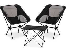 NOMAD® Campingset 2x Stoel 1x Tafel | Lichtgewicht & Compacte Campingmeubels | 2x Campingstoel + Campingtafel | Gemakkelijk op te zetten | Sterk Frame | Incl Hoezen