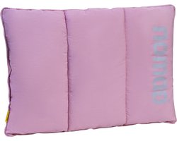 NOMAD® Wollip Vulbaar Reiskussen | Roze | Vakantie Hotel Camping Kussen | Stevigheid Aanpasbaar | Kampeerkussen Incl Hoes