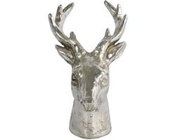 Non-branded Decoratie Hertenhoofd 12 X 8,5 Cm Polysteen Zilver