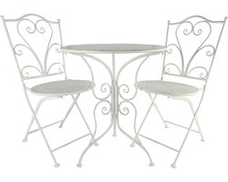 Non-branded Tuinset Alex 59 X 86 Cm Staal Wit 3-delig