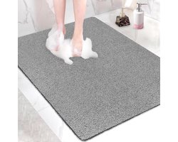 Non-Slip Extra Large Shower Mat with Drain Holes - Soft Comfort PVC Loofah Massage Mat for Quick-Drying 80 x 100 cm