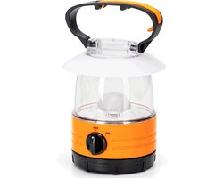 Noodlamp met Ophanghaak - LED Tentlamp op Batterijen (exclusief) - Daglichtwit licht - Oranje body - Camping & Noodverlichting