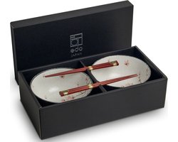 Noodle Kommen Set - Acerblad Serviesset - 4 delig - Geschikt voor 2 personen - Geleverd in een geschenkdoos! Cadeau Tip 2025!