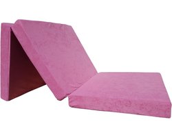 Noodmatras Opvouwbaar 195 x 65 x 8 cm – Logeermatras & Zitmatras voor Gasten – Schuimmatras met Meubelstof – Compact, Lichtgewicht & Comfortabel – Pauwhome