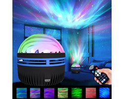 Noorderlicht- en oceaangolfprojector met afstandsbediening voor kinderen - led-projectorlamp RGB dimbaar - 7 lichteffecten - Galaxy projectorlicht - thuis slaapkamer - sterrenprojector