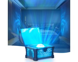 Noorderlicht projector - Aurora projector - Northern Lights LED-lamp met timer -12.8*10.5*10.7cm - Inclusief 8 kleuren en 4 modi - Uniek ontwerp in de vorm van een schatkist - Slaapkamerdecoratie - cadeau geschikt voor kinderfeestjes of verjaardagen