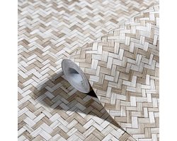 Noordwand - Behang - Botanica - Rattan - Wickerwork - bruin - en - beige