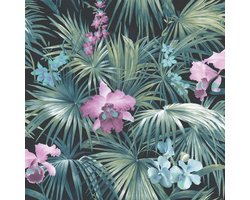 Noordwand Behang Tropical Flowers groen