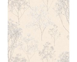 Noordwand Homestyle Behang Herbs and Flowers beige en grijs