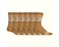 Noorse sokken | Merinowol | Alpacawol | Kleur: Geel | Dames & Heren | 6 paar
