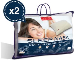 Nora Sleep - Swiss - Sleep Nasa - Traagschuim - Hoofdkussen - Memory Foam - Set van 2 stuks