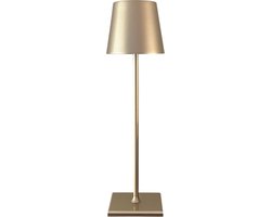 Norda LED Tafellamp Goud – USB Oplaadbaar – Dimbaar – Warm Wit Licht (3000K) – Grote accu 5200mAh voor 15 uur draadloos gebruik – Aluminium