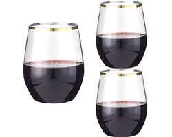 Nordeliv - Drinkglazen - 350ml - Waterglas - Gouden Rand - Set van 6