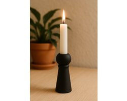Nordeliv - Kaarshouder Zwart - Geo Crown Present time - Polyresin black