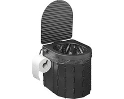 NordFalk campingtoilet inklapbaar 30L - Draagbaar camping toilet - Incl. Deksel Rolhouder Opberghoes en Afvalzakken