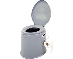 NordFalk draagbaar campingtoilet 6 liter - Camping toilet met binnenemmer - incl. Deksel en Rolhouder