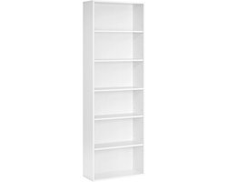 NordHaus Boekenkast - Opbergkast - Staande Kast met Verstelbare Legplanken - Scandinavisch Design - Wit - 60 x 24 x 178,5 cm