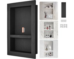 NordHaus Douche Nis Inbouw - Douche Nis Organizer - Waterdicht & Tegelklaar - Wandmontage Badkamer-41 cmx 41 cm-zwart