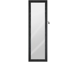 NordHaus Sieradenkast met Spiegel - Sieradenorganizer - Wandgemonteerde Opbergkast - Afsluitbare Compartimenten - Zwart 120 cm