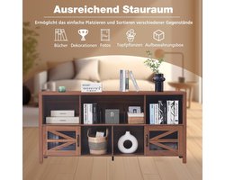 Nordic Cube Luxe Dressoir Boekenkast 160 cm – 8/9-Vakken Horizontale Opbergkast met Deuren en Open Compartimenten 160 x 34,6 x 76,2 cm Mid-Century Modern