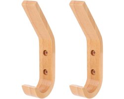 Nordic Design Kapstokhaken - Set van 2 - Rubberwood - Model "BINK"