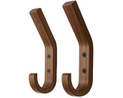 Nordic Design Kapstokhaken - Set van 2 - Walnoot - Model "BINK"