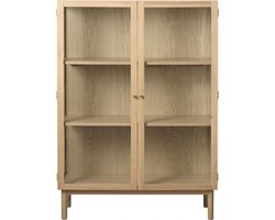 Nordic Home - Alrik eiken vitrinekast - 140 cm - naturel