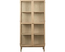 Nordic Home - Alrik eiken vitrinekast - 190 cm - naturel