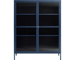 Nordic Home - Olan glazen vitrinekast - 140 cm - blauw